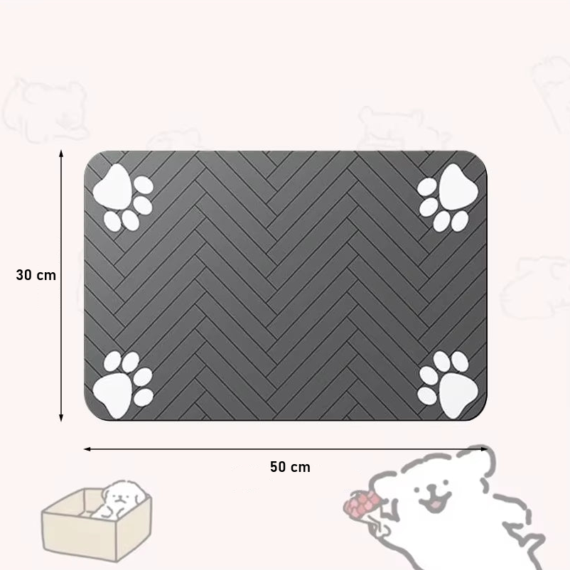 Tapis d’alimentation pour animaux, imperméable et antidérapant, pour gamelles de nourriture et d’eau.