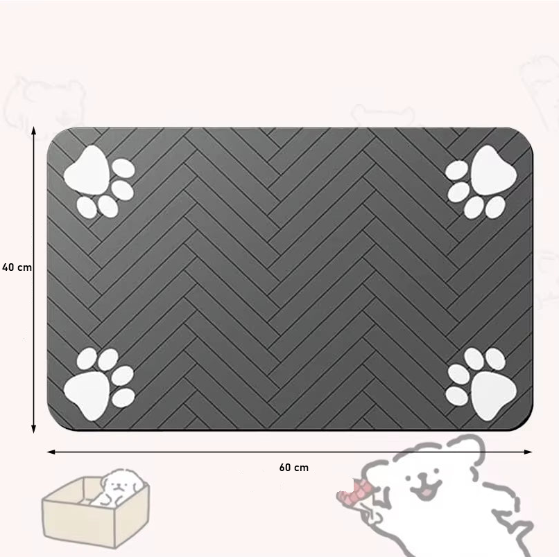 Tapis d’alimentation pour animaux, imperméable et antidérapant, pour gamelles de nourriture et d’eau.